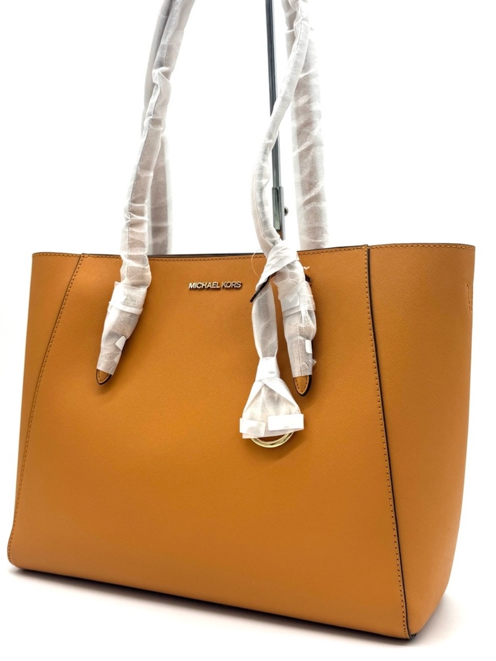 Michael Kors Charlotte LG Tote Bag 3 IN 1 Leather Shoulder Bag Cider